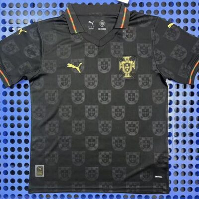 2025 Portugal Black Training Suit S-4XL