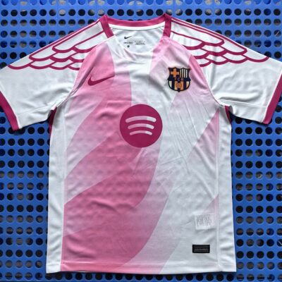 2025 Barcelona pink and white pre-match training suit S-4XL