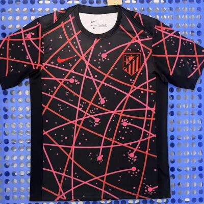 2025 Atletico Madrid red and black pre-match training uniform